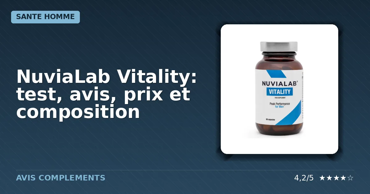 Boîte du complément alimentaire NuviaLab Vitality destinée aux hommes