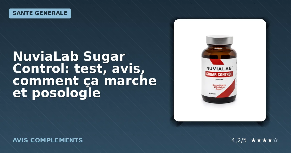 Boîte du complément alimentaire NuviaLab Sugar Control