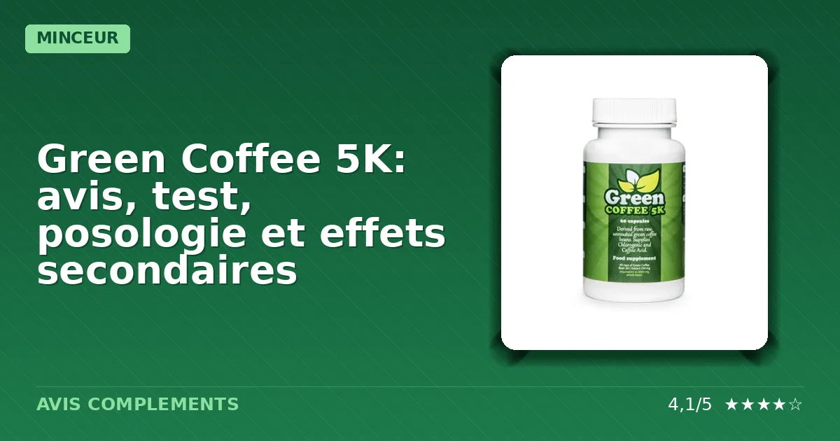 Boîte verte contenant Green Coffee 5K extrait concentré