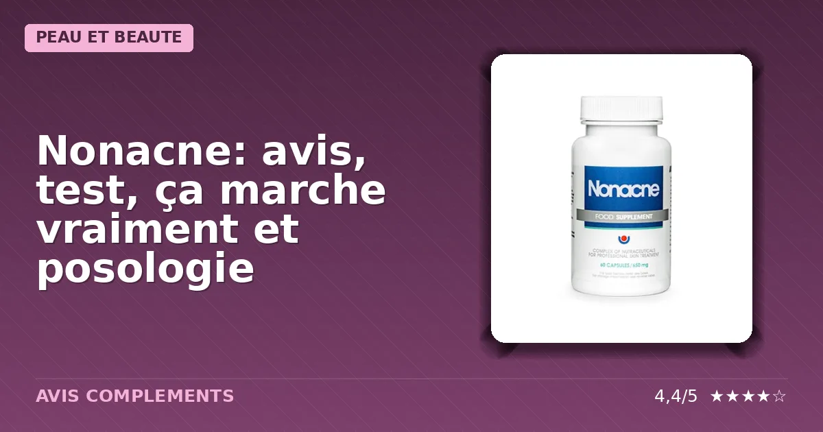 Boîte du complément alimentaire Nonacne destinée au soutien des peaux acnéiques