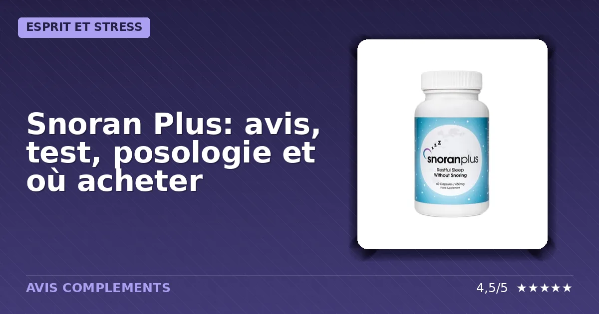 Photo du packaging commercial de Snoran Plus