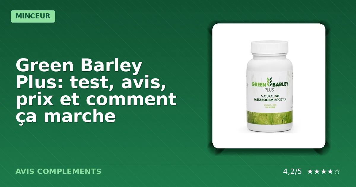 Boîte du complément alimentaire Green Barley Plus