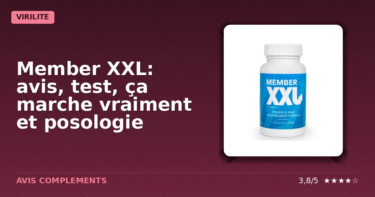 Emballage officiel du complément alimentaire masculin Member XXL