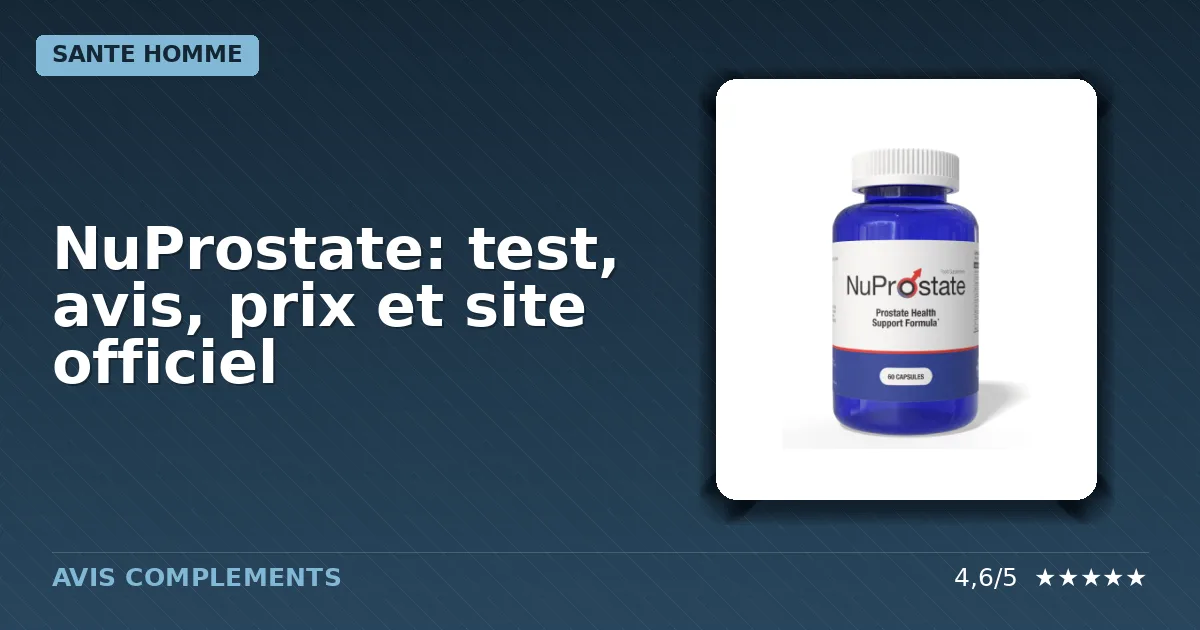 Boîte du complément alimentaire NuProstate destiné à la santé masculine