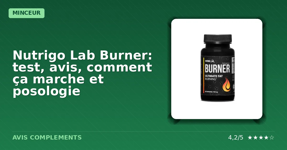 Boîte contenant des capsules du complément alimentaire minceur Nutrigo Lab Burner