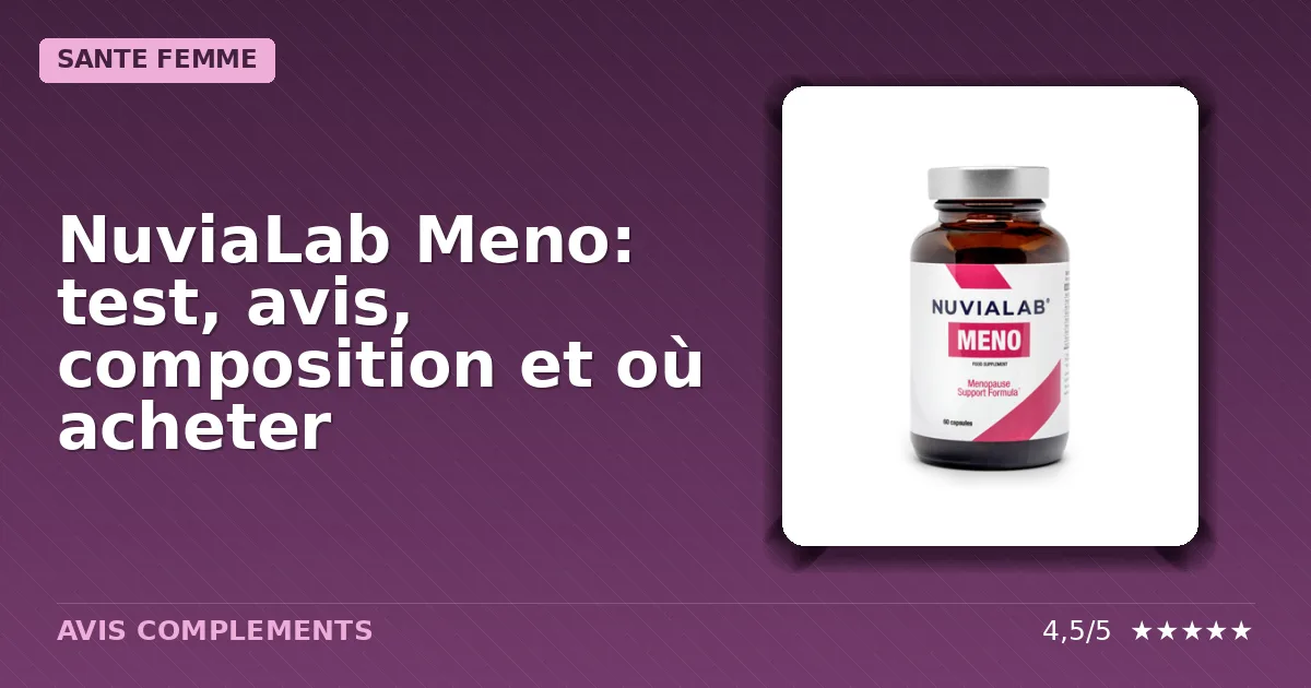 Boîte du complément alimentaire NuviaLab Meno destiné aux femmes ménopausées