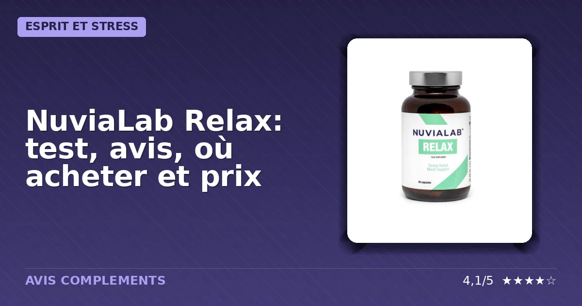 Boîte du complément alimentaire NuviaLab Relax
