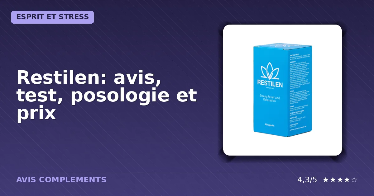 Boîte du complément anti-stress Restilen avec emballage blanc