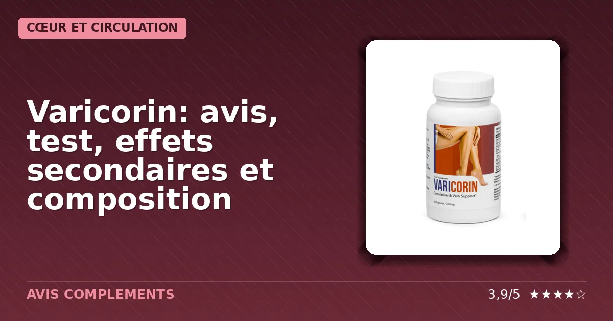 Boîte du complément alimentaire Varicorin pour soutien circulatoire