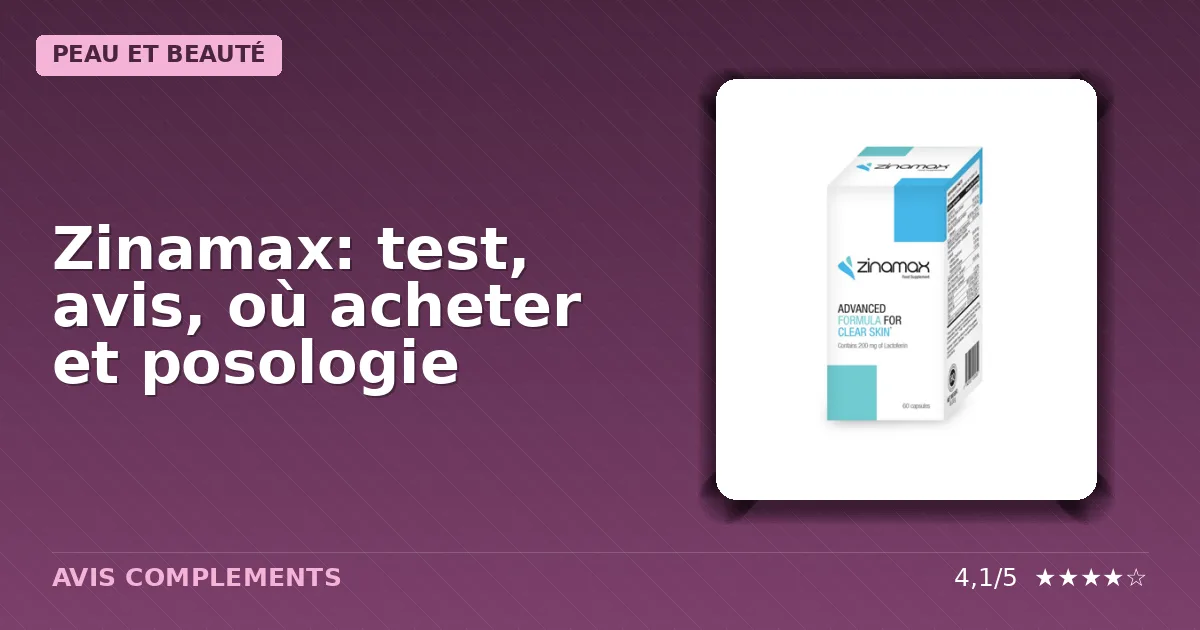 Packshot du complément alimentaire Zinamax